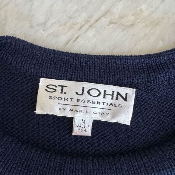 St. John Sport by Marie Gray vintage Navy, Gold, & Red Sweater Vest size M - Picture 4 of 8